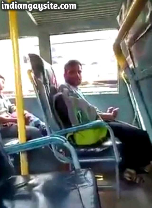 Indian gay video of a horny guy from Kerala masturbating his huge cock in public bus and cumming