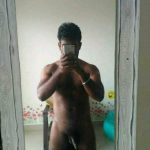 Indian Gay Porn: Sexy desi hunk exposing his big and hard cock on the mirror