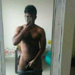 Indian Gay Porn: Sexy desi hunk exposing his big and hard cock on the mirror