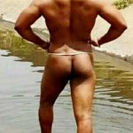 Indian Gay Porn: Sexy desi hunk bathing and flexing naked in a pond