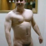 Pakistani Gay Porn: Sexy Paki daddy admiring his naked hunky body in the mirror