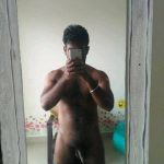 Indian Gay Porn: Sexy desi hunk admiring himself naked in the mirror and exposing his naked body