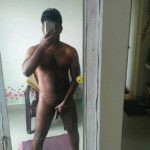 Indian Gay Porn: Sexy desi hunk admiring himself naked in the mirror and exposing his naked body