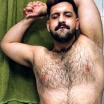 Indian Gay Porn: Horny and sexy desi hairy hunk admiring himself naked in the mirror