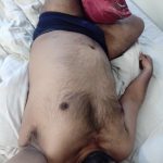 Desi gay hunk showing naked hairy body in boxers