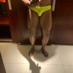 Naked Indian Hunk Shows Muscles in Yellow Speedos