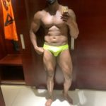 Naked Indian Hunk Shows Muscles in Yellow Speedos