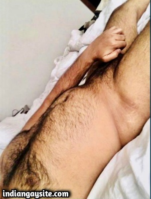 Wild Hairy Indian Hunk Wanking Big Hard Cock