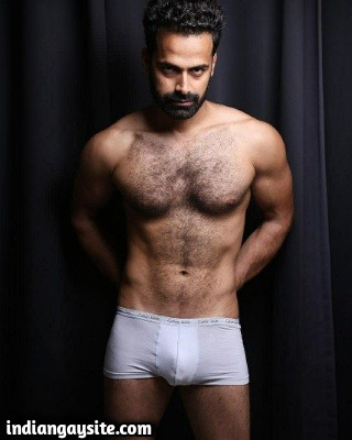 Hairy Indian Model in a Sexy Photoshoot with Boxers