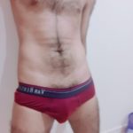 Hairy Indian Hunk Teasing Big Cock in Briefs