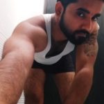 Hairy Indian Hunk Shows Sexy Body in Vest & Boxers