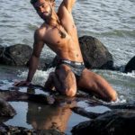 Muscular Indian Hunk Posing Naked in Wet Briefs