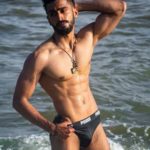 Muscular Indian Hunk Posing Naked in Wet Briefs