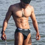 Muscular Indian Hunk Posing Naked in Wet Briefs