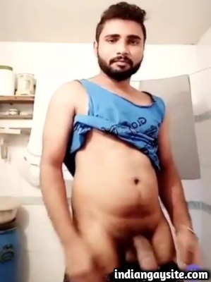 Gay Jatt Hunk Masturbating & Cumming on Cam