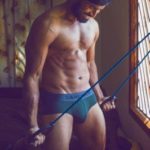 Muscular Indian Hunk Flexing & Posing in Briefs