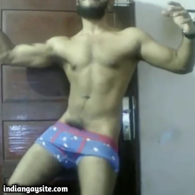 Gayxxx Clip of Desi Muscle Hunk's Body Play & Striptease