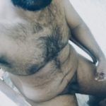 Hairy naked bear shows sexy furry body