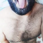 Hairy naked bear shows sexy furry body