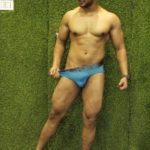 Naked Muscular Hunk in Sexy Briefs Showing Bulge