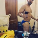 Desi gay pics of a slutty muscular hunk in briefs