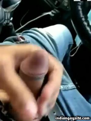 Car cumshot video of sexy Indian horny hunk