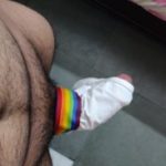 Hairy Indian stud teasing big and hard bulge in briefs