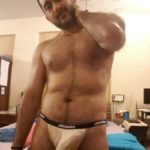 Naked fit hunk trying out different sexy briefs