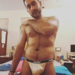 Naked fit hunk trying out different sexy briefs