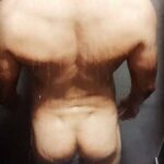 Nude hunk's ass with hot dimples in sexy poses