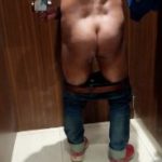 Horny Indian boy shows off hot ass in public toilet