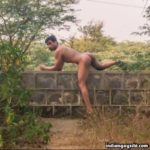 Outdoor naked hunk teasing hot smooth ass publicly