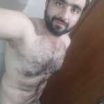 Hairy naked daddy teasing hot body and cut dick