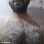 Hairy naked daddy teasing hot body and cut dick