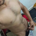 Big circumcised cock of a sexy nude muscle hunk