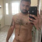 Horny nude chub bear playing with his cock in nude pics