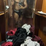 Muscular nudist hunk teasing hot body and hard cock