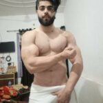 Nude muscled guy exposing sexy and hot bulge and body
