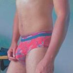 Naked horny twink exposing in tight sexy briefs