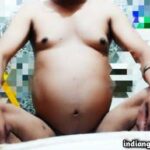 Big belly man being naked teasing smooth body in pics