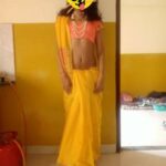 Crossdressing Indian man teasing in a saree in pics