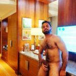 Hairy hot hunk teasing sexy figure and dick in undies