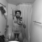 Naked hot dude teasing his big hard boner in pics