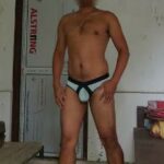 Sexy horny man in jockstrap undies teasing us online