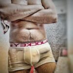 Big bulge man showing off his huge Indian cock