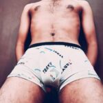 Horny underwear man teasing sexy body in nude pics