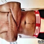 Muscular horny man teasing sexy body and big cock in pics