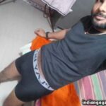 Horny underwear man teasing a big bulge in pics