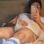 Sexy horny boy teasing his big hard cock in nude pics