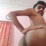 Horny sexy boy shows off his sexy hairy nude ass in pics